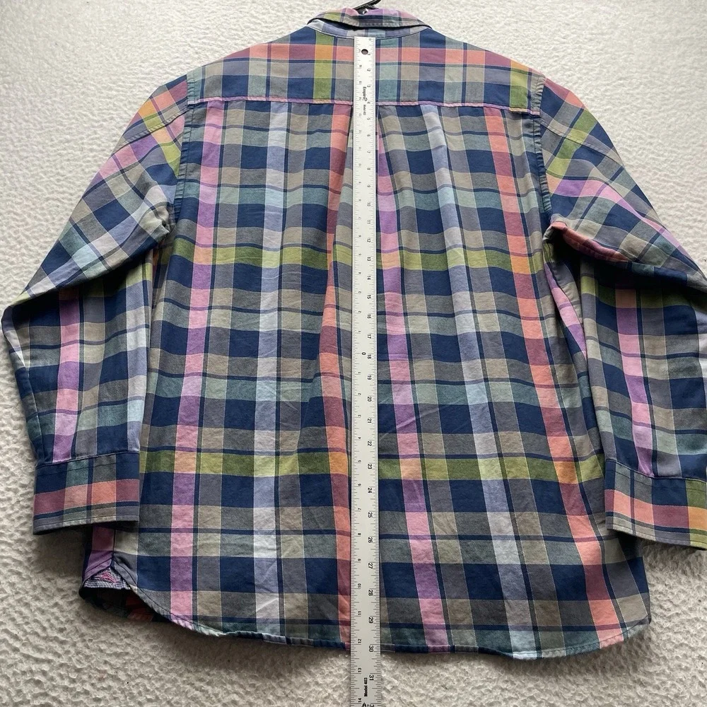 Tommy Bahama Shirt Mens Medium‎ M Multicolor Pastel Plaid Check Preppy Button Up
